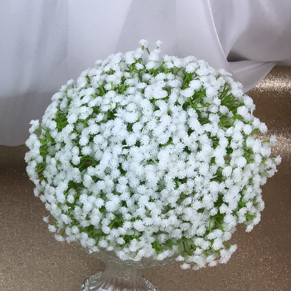 artificial silk flower simple design. hand tied round posy style. white/ ivory