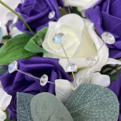 Dropship Purple Rhinestone Crystal Bouquet Flower Corsage Scarf