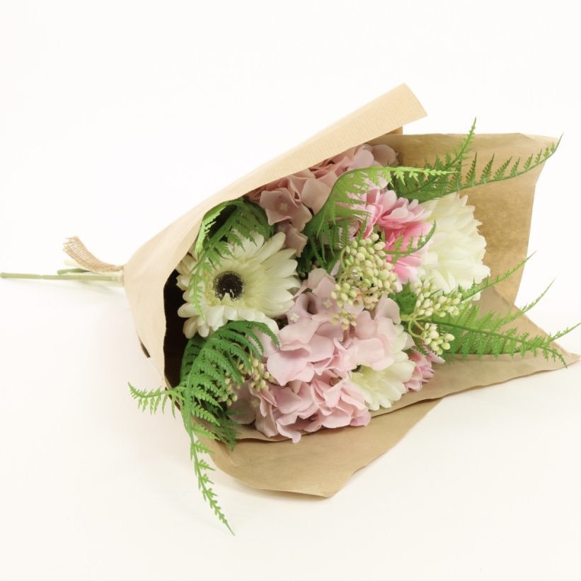 Gerbera Hydrangea Gift Bouquet/Arrangement Pink /Ivory