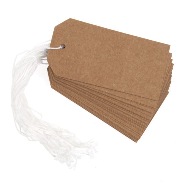 Rectangle Tags 8.2 x 4cm (Pack of 25) Beige