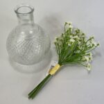 Ivory Artificial Satin Mini Daisy Bouquet. Mix with other flowers to create a diy Brides and Bridesmaid Wedding bouquet or home arrangement
