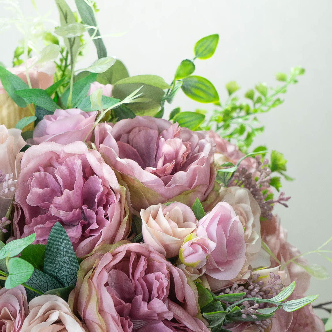 the nova Dusky Pink artificial Rose and peony brides bouquet